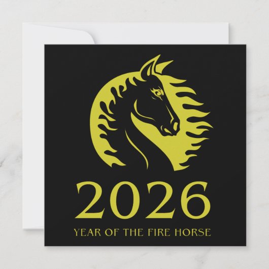 Year of the Horse Flat Greeting Card (正面)