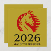 Year of the Horse Flat Greeting Card (正面/裏面)