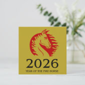 Year of the Horse Flat Greeting Card (スタンド正面)