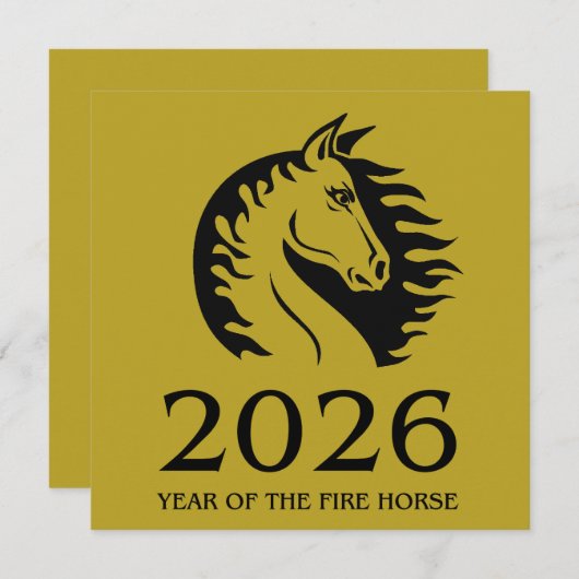 Year of the Horse Flat Greeting Card (正面/裏面)