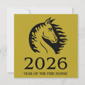 Year of the Horse Flat Greeting Card (正面)