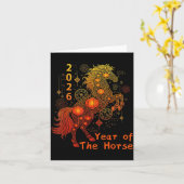 Year Of The Horse Happy Chinese Lunar New Year 202 カード (黄色い花)