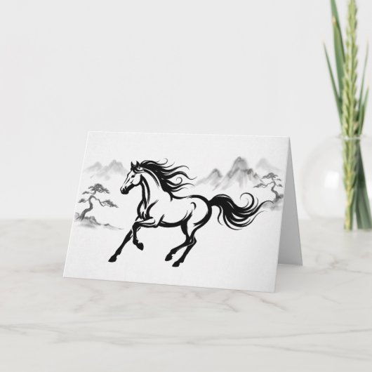 Year of the Horse Lunar New Year Greeting Card シーズンカード (正面)