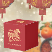 Year of the Horse Lunar New Year Red Gold Elegant フェイバーボックス