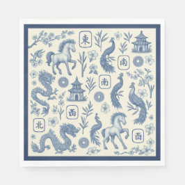 Year of the Horse Mahjong Toile Napkins スタンダードランチョンナプキン