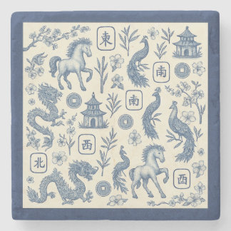 Year of the Horse Mahjong Toile Stone Coaster ストーンコースター