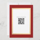 Year of the Horse Red Gold Horse Baby Shower 招待状 (裏面)