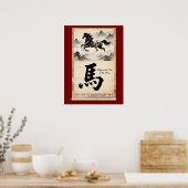 Year of the Horse Scroll: Traditional Chinese Art ポスター (キッチン)