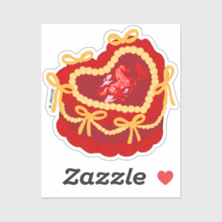 Year Of The Horse Vintage Heart Cake  シール