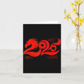Year Of The Horse Zodiac Happy Chinese Lunar New Y カード (黄色い花)