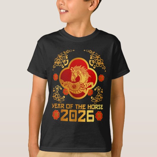 Year Of The Horse Zodiac Happy Chinese Lunar New Y Tシャツ (正面)