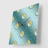 Year of the Metal Snake スクエア壁時計 (傾斜)