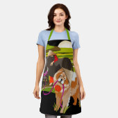 YEAR OF THE OX 2021 – チャウオールオーバープリントエプロン エプロン (着用した状態)