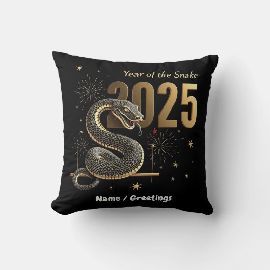 Year of the Snake 2025〔占星術の〕十二宮図カスタマイズ可中国の能 クッション (正面)