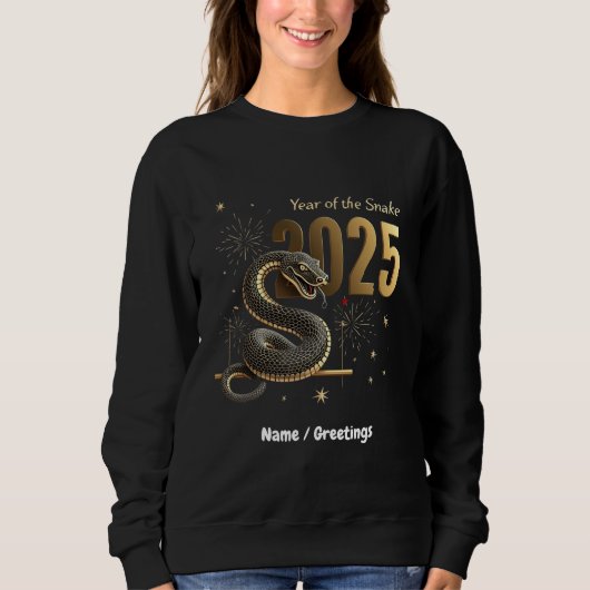 Year of the Snake 2025〔占星術の〕十二宮図カスタマイズ可中国の能 スウェットシャツ (正面)