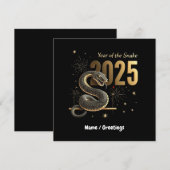 Year of the Snake 2025〔占星術の〕十二宮図カスタマイズ可中国の能 招待状 (正面/裏面)