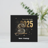 Year of the Snake 2025〔占星術の〕十二宮図カスタマイズ可中国の能 招待状 (スタンド正面)