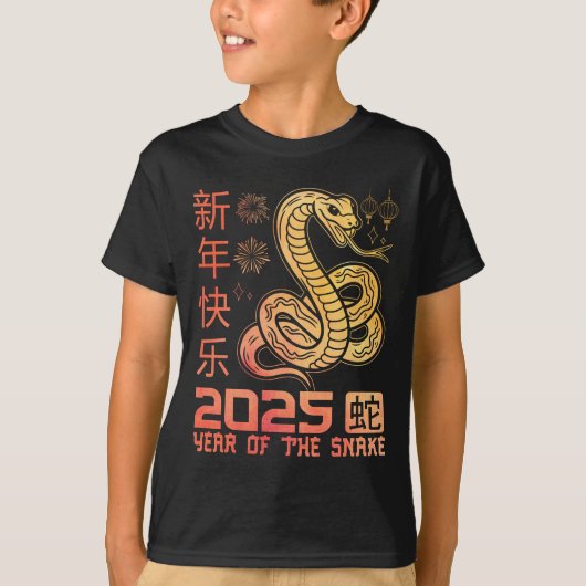 Year Of The Snake 2025 -〔占星術の〕十二宮図中国のヘビ Tシャツ (正面)