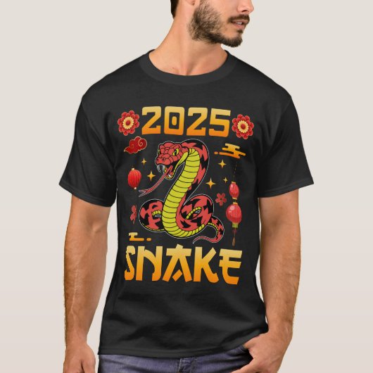 Year Of The Snake 2025 -〔占星術の〕十二宮図中国のヘビ Tシャツ (正面)