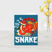 Year Of The Snake 2025 Chinese New Year 2025 Red S カード (黄色い花)
