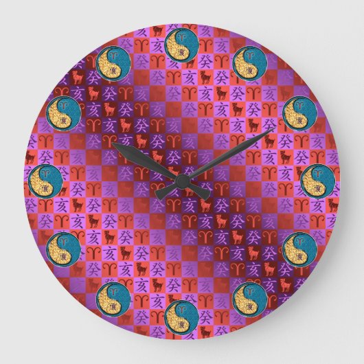 Year of the Water Boar Wall Clock ラージ壁時計 (正面)