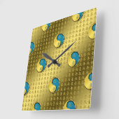 Year of the Water Dragon スクエア壁時計 (傾斜)