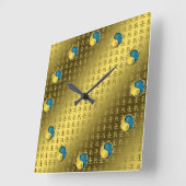 Year of the Water Dragon スクエア壁時計 (傾斜)