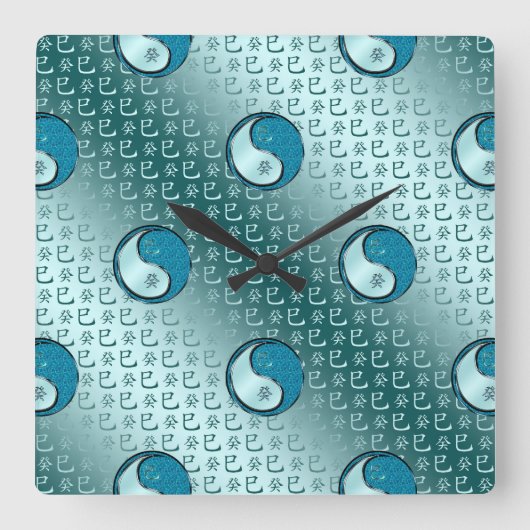 Year of the Water Snake スクエア壁時計 (正面)