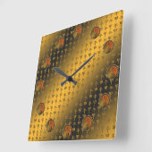 Year of the Wood Horse スクエア壁時計 (傾斜)