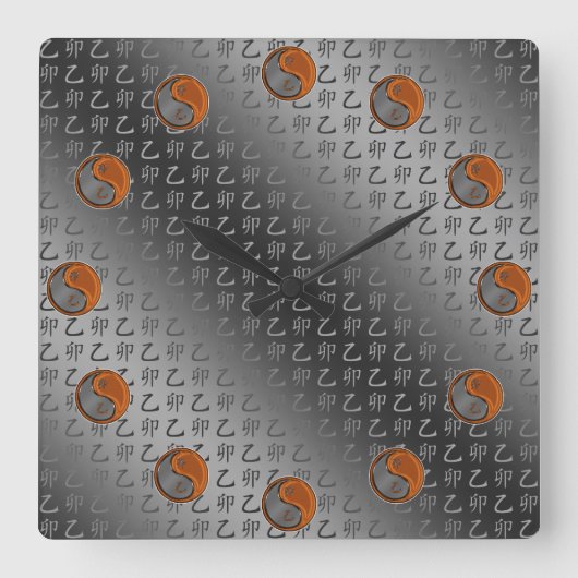 Year of the Wood Rabbit スクエア壁時計 (正面)