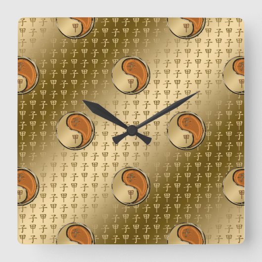Year of the Wood Rat スクエア壁時計 (正面)