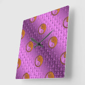 Year of the Wood Rooster スクエア壁時計 (傾斜)