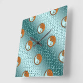 Year of the Wood Snake スクエア壁時計 (傾斜)