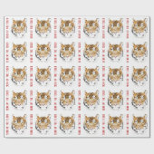 Year of Tiger 2022年新年中国の〔占星術の〕十二宮図動物 ラッピングペーパー (フラット)