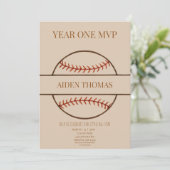 Year One MVP Baseball First Birthday Invitation 招待状 (スタンド正面)