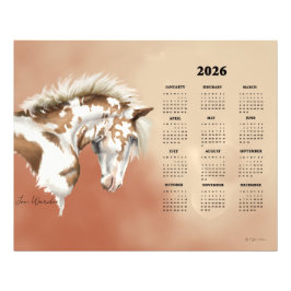 Yearly Calendary Poster Wild Painted Mustang フォトプリント