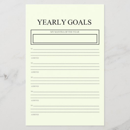  Yearly Goals Planner  チラシ (正面)