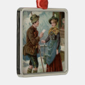 YearMountain幸せで新しい場面を望みます メタルオーナメント (右)