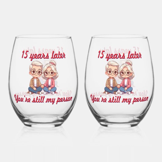 Years Later You're Still My Person ステムなしワイングラス (正面)