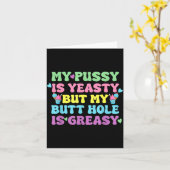 Yeasty Naughty Inappropriate Adult Humor Funny Cri カード (黄色い花)