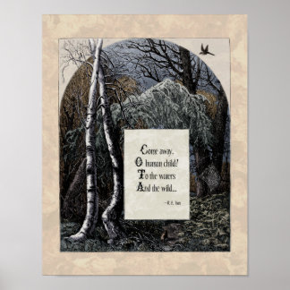 Yeats "盗まれた子"アートビクトリアン詩11x14 ポスター