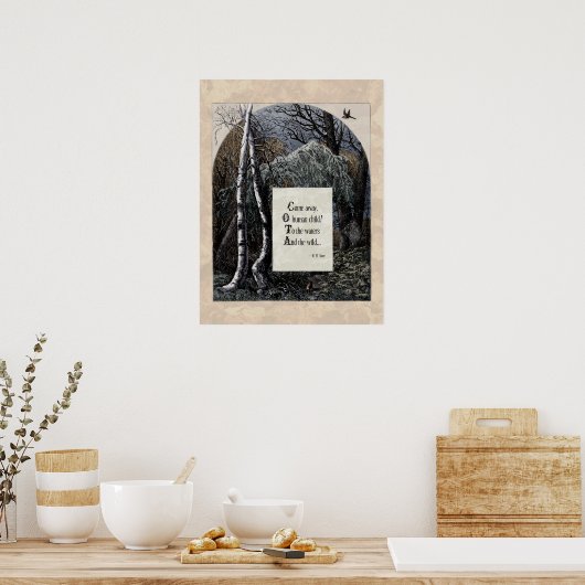 Yeats "盗まれた子"アートビクトリアン詩18x24 ポスター (キッチン)