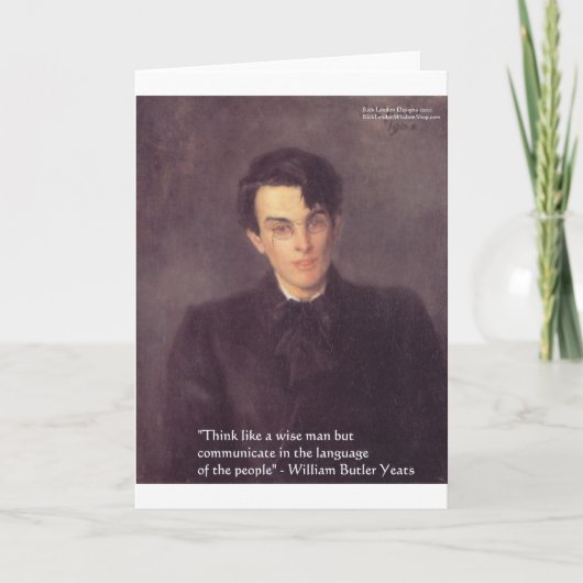 Yeats "Think Wise" 知恵の引用ギフト&カード カード (正面)