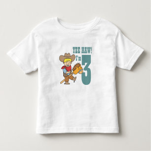 Yeeのサンザシ! 私は幸せで、かわいいカウボーイとの3才です トドラーTシャツ