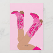 Yee-Haw Cowgirl Boots Birthday 招待状 (裏面)