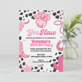 Yee Haw Disco Cowgirl Space Rodeo Country Birthday 招待状 (スタンド正面)