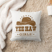 Yee Haw Girls Cowgirl Hat Design クッション (ブランケット)