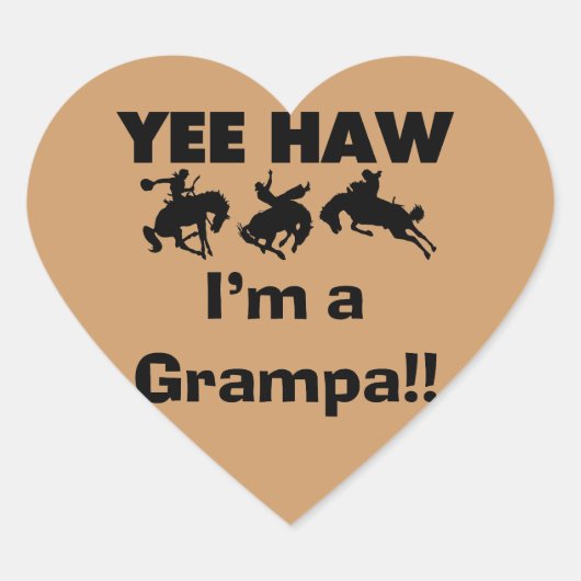 Yee Haw I'm a Grampa T-shirts and Gives ハートシール (正面)