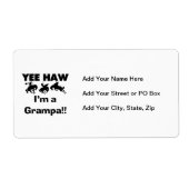 Yee Haw I'm a Grampa T-shirts and Gives ラベル (正面)