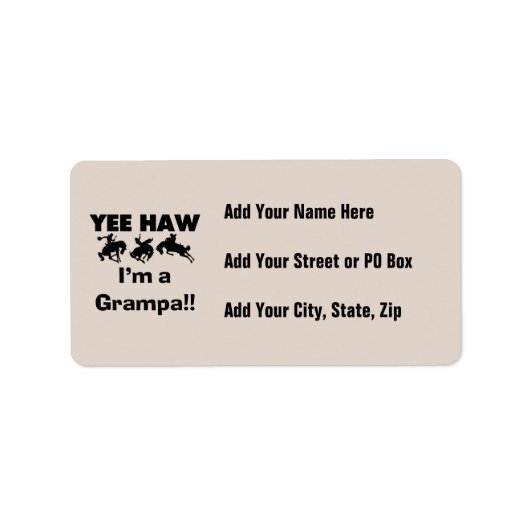 Yee Haw I'm a Grampa T-shirts and Gives ラベル (正面)